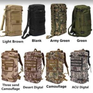 50L 3 in 1 Hiking Outdoor Tactical Shoulder Sport Canvas Backpacks (Khaki, Black, Digital green, Olive green, 3 Sand camo, Desert Digital, Multicam and ACU)