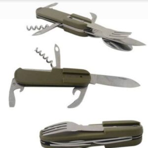 Camping Hiking Spoon Fork Bottle Opener Knife Portable Pocket Folding Multi Tool