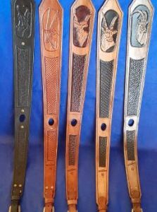 Custom leather rifle slings with ammo holders or without.