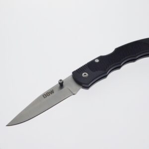 DOW. Folding knife, back lock, Black Plastic Handle (K2077)
