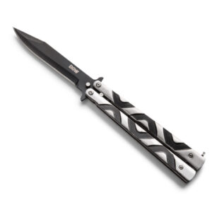 DOW. Silver and Black Butterfly Knife (K2098)