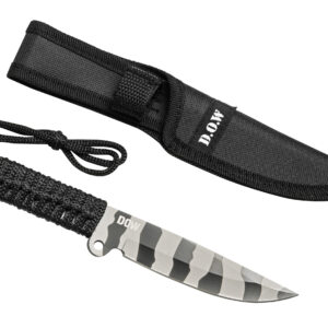 DOW. Dagger, Black & white Camo Blade with Nylon Pouch (K2983A)
