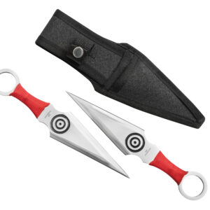 DOW. 8 Inch Throw Knives, Nylon Cord, Nylon Sheath (K4885)