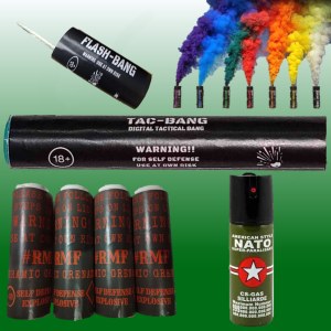 1. Mill Spec Teargas/PAVA Grenades, TAC-Bang Grenades, Smoke grenades, RIOT Control, Pepper Spray and Flash bang/Stun grenades