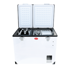 SnoMaster SMDZ-CL72D 72L DUAL COMPARTMENT PORTABLE FRIDGE/FREEZER AC/DC - STAINLESS STEEL